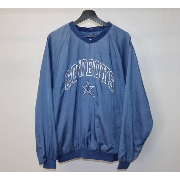 Vtg 90s Dallas Cowboys Game Day Windbreaker Pullover Size Medium - Picture 1 of 9